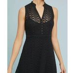 Anthropologie BLACK CROCHET LACE EVELYN MIDI DRESS BY MEADOW RUE Size 2 Photo 1