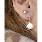 925 Silver Stud AAAA Natural Freshwater Cultured White Pearl Earrings Photo 1