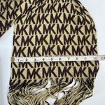 Michael Kors Michael  Logo MK Knit Fringe Scarf 10 x 94 In Designer Soft Cozy Photo 5
