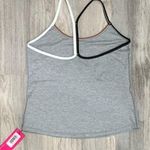 Terez NWT  Gray Colorblock TLC Y-Back Athletic Workout Fitted Tank Top Size L Photo 4