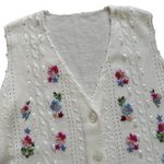 Vintage Floral Embroidered Lightweight Knit Vest Womens Size M Cottagecore Size M Photo 2