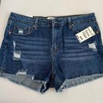 BP Shorts Denim Medium Blue Wash Distressed Raw Hem Size 31 Photo 0