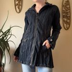 Flair Dark Wash Denim Zip Up Jacket Blue Size M Photo 8