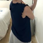 J.Crew  Sleeveless Navy Ruffle Neck Blouse Photo 1