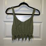 Jolie & Joy Green Knit V Neck Sleeveless Crop Top size L Size L Photo 4