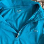 Champion teal turquoise blue quarter zip athletic pullover sweatshirt sz small Photo 4