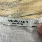 Valentina Naldi 100% Linen Tank Top Tunic Beige Womens Large Boho Beachy Flowy Photo 3