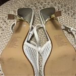 ALDO  Fiona white mesh slingback heels with gold accents Size 9.5M Photo 10