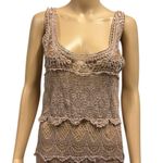 Solitaire  Ravi Khosla Tan Lace Boho Crochet Knee Length Coverup Dress Womens S Photo 3