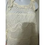 Ecote  URBAN‎ OUTFITTERS Eyelet Lace Tie Strap Tank Top Cream Crochet Boho S Photo 4