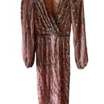 Mac Duggal Pink Embellished Long Sleeve Midi Dress Photo 2