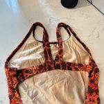 Nike orange black cutout snake print swimsuit swim meet PE class classic style Photo 6