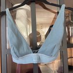 SKIMS  Ribbed bralette cotton plunge slate kyanite adjustable Photo 5