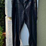 Yogalicious Black Floral Lux High Waist Elastic Free Side Pocket Ankle Leggings Photo 0