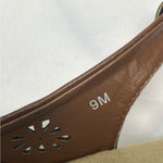 Easy Street  Slingback Sandals Die Cut Leather Uppers 9‎ Kaley Tan Brown New Photo 7