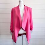 ZARA Fuchsia Pink Rolled Up Sleeve Blazer Open Style Size S Photo 1
