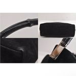 Gucci  Black Suede Bamboo Handbag EUC Photo 7