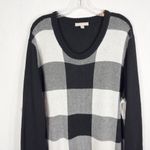 Woman Within  Plus Size 2X Sweater 26W‎ 28W Pullover Black White Check Crew 1388 Photo 2