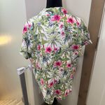 Tommy Bahama  100% Linen Button Down Floral Hawaiian Hibiscus Print Blouse Summer Photo 5