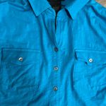 Grace Elements NWT Women’s  Large Blue Button Down Long Sleeve Shirt Photo 1