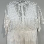 Pinkblush Elegant White Lace Mesh Overlay Maternity Dress Photo 3