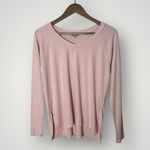 Pj Harlow Frankie Rib Knit High Low Sweatshirt Blush Pink Pajama Top Small Photo 2