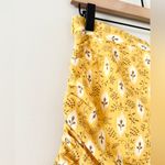 Veronica Beard  Tara Cotton Silk Blend Mini Skirt in Yellow Ikat Floral - Size 4 Photo 4