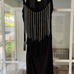 Wet Seal  black long tank top with drop chain neckline Photo 4