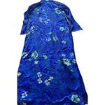 Vintage Cheongsam Long Blue Floral Stone Dress Women’s Sz S Blue Flower Pattern Photo 1