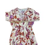 Mango  Vestido Flora Women's Floral Wrap Dress Sz 2 Off White Pink Photo 5