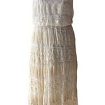 Lace Ivory J. Gee Maxi Sleeveless Boho Flowy Romantic Dress Women’s M Blouson Size M Photo 0