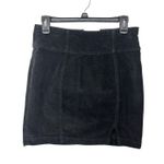 SO NWT Black Corduroy High Rise Mini Skirt Size 7 28W Dark Academia Preppy Fall Photo 0