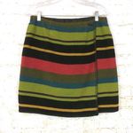 Ann Taylor VTG  Skirt Womens M Southwestern Serape Striped Print Wool Boho 70s Photo 0