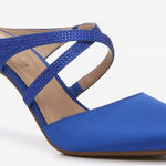 Kelly & Katie  Elyma blue satin Mule heel pump, size 6 Photo 0