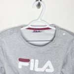 FILA snap sleeve crop sweatshirt in light grey white and red combo size M Photo 3