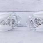 Vintage Clip On Earrings Stamped West Germany Off White & Clear Statement Photo 1