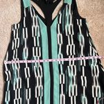 BCBG MaxAzria Black & Teal Amelia Cutout Trapeze Mini Dress. Size Small Photo 6