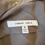 Naked Zebra  Ash Gray Gold Studded‎ Neck Draped Open Back L/S Top NWOT S Photo 7