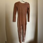 SKIMS  Shimmer Glitter Catsuit Onesie Size Small in Umber Long Sleeve Photo 3