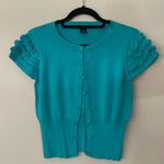 Willi Smith Women's Teal Button-Up Cardigan Size M Photo 3