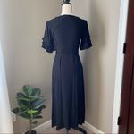 Blu Pepper  Floral Embroidered Wrap Dress Black Sz Small Photo 5