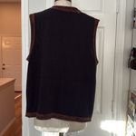 Vintage 90a fall floral embroidered sweater vest Black Size XL Photo 8