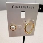 Charter Club MIX IT UP! Gold Tone Hoop & Pearl Stud Earrings Photo 0