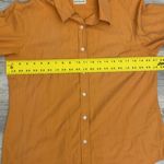 Ann Taylor 2 Tone Orange Striped Long Sleeve Button Down Women's Shirt Large Photo 7