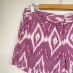 Loft Pink White Ikat Print Chino Womens Dressy Shorts 6 Ann Taylor Beachy Vaca Photo 1