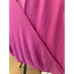 Halogen  Nordstrom Fuchsia Wrap Cross Front Blouse Size Large Dressy Office Photo 2