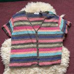 White Stag Vintage 90s crochet button front top open weave  Photo 4