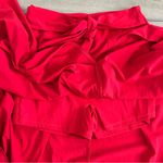 Halara  Breezeful 2 in 1 High Tie Waisted Curved Hem Flowy Midi Skirt Red Small Photo 4