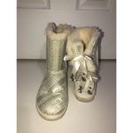 UGG  Limited Edition Bailey Bow Boots Silver‎ With Crystal Like Gems Women's Sz 5 Photo 2