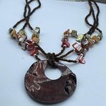 Boutique Blister pearl amber glass mother of pearl necklace.* Photo 0